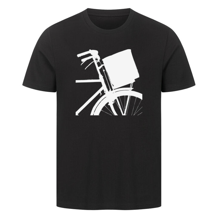 Kicknick T-Shirt für Erwachsene mit minimalistischen Fahrrad- und Korb-Design – Symbol für Freiheit und Picknick-Vibes