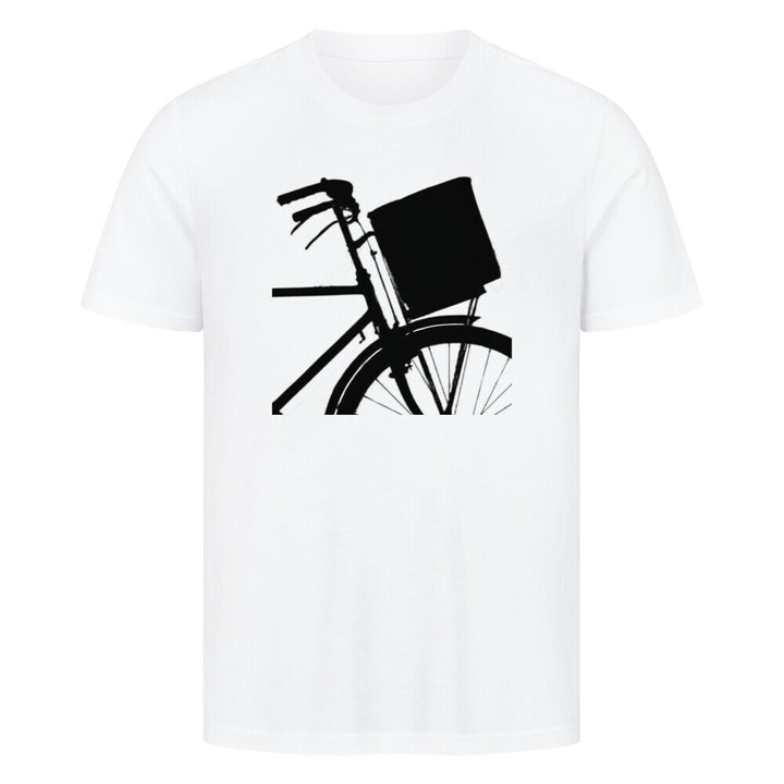 Kicknick T-Shirt für Erwachsene mit minimalistischen Fahrrad- und Korb-Design – Symbol für Freiheit und Picknick-Vibes