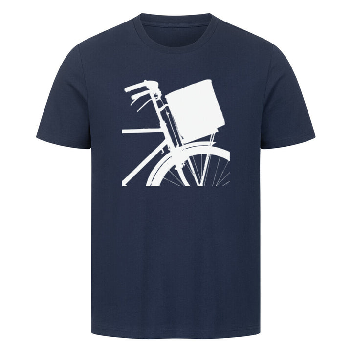 Kicknick T-Shirt für Erwachsene mit minimalistischen Fahrrad- und Korb-Design – Symbol für Freiheit und Picknick-Vibes