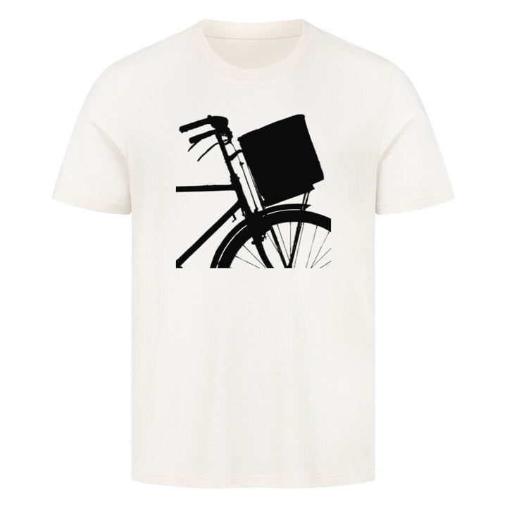Kicknick T-Shirt für Erwachsene mit minimalistischen Fahrrad- und Korb-Design – Symbol für Freiheit und Picknick-Vibes