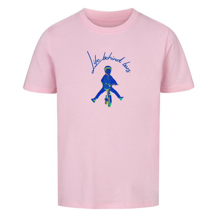 Kinder-T-Shirt Life Behind Bars – Fröhliches Fahrrad-Motiv mit Spruch – 100% Bio-Baumwolle, perfekt für kleine Radfahrer