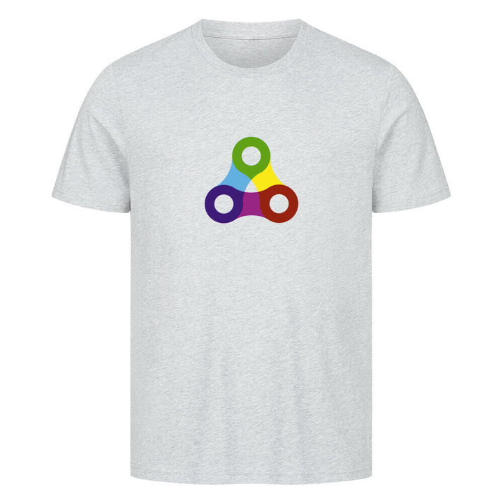 Chain Unity T-Shirt – Buntes Fahrradketten-Design mit drei verbundenen Kettengliedern, ideal für Radfahrer & Technikfans