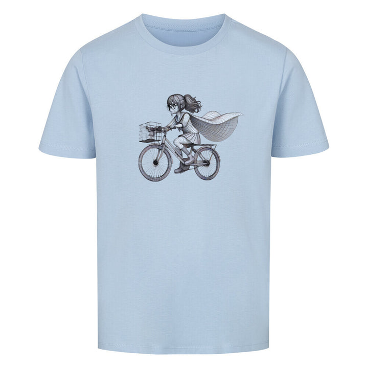 Bio-Kinder-T-Shirt – Fahrradheldin mit Cape, nachhaltige Baumwolle für kleine Radfahrer:innen & Abenteurer:innen
