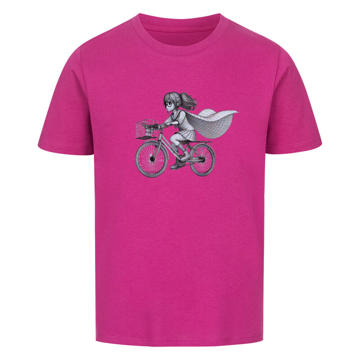Bio-Kinder-T-Shirt – Fahrradheldin mit Cape, nachhaltige Baumwolle für kleine Radfahrer:innen & Abenteurer:innen