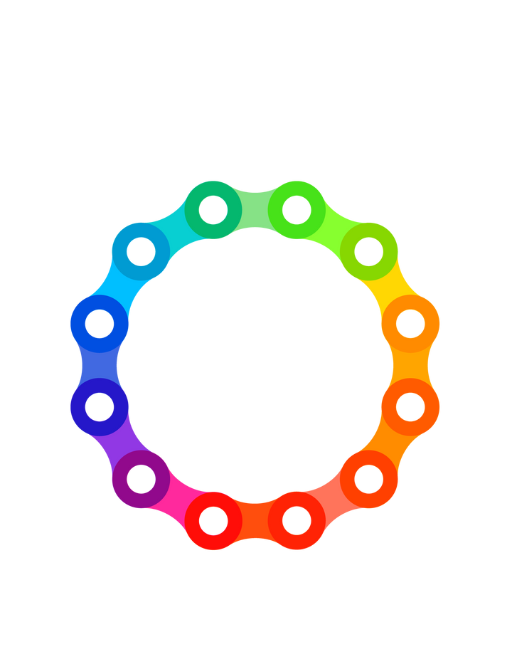 Chain Circle T-Shirt – Rundes Fahrradketten-Design in Regenbogenfarben für Radfahrer & Technik-Fans