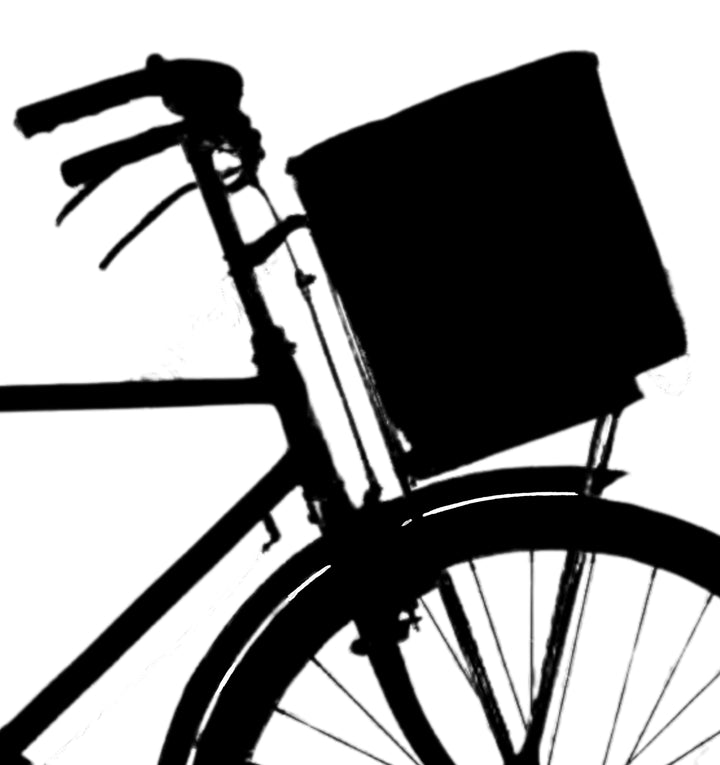 Kicknick T-Shirt für Erwachsene mit minimalistischen Fahrrad- und Korb-Design – Symbol für Freiheit und Picknick-Vibes