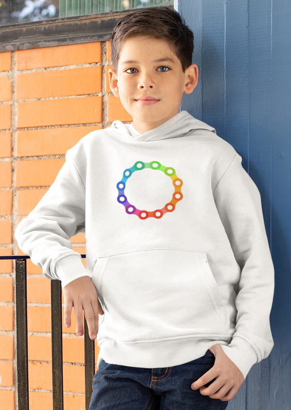 Kinder & Jugend Hoodie - bunter Chain Ring Design